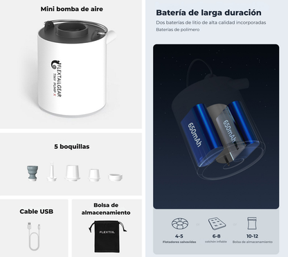 Mini bomba eléctrica a batería para inflables
