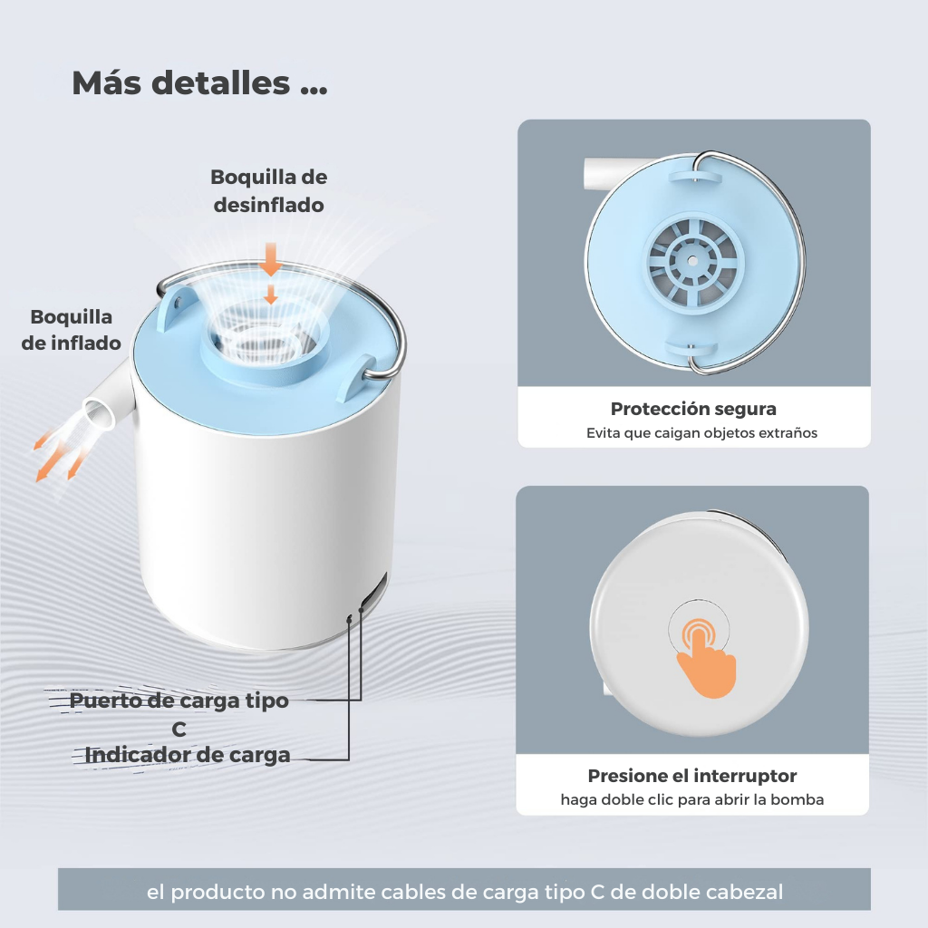 Mini bomba eléctrica a batería para inflables