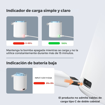 Mini bomba eléctrica a batería para inflables