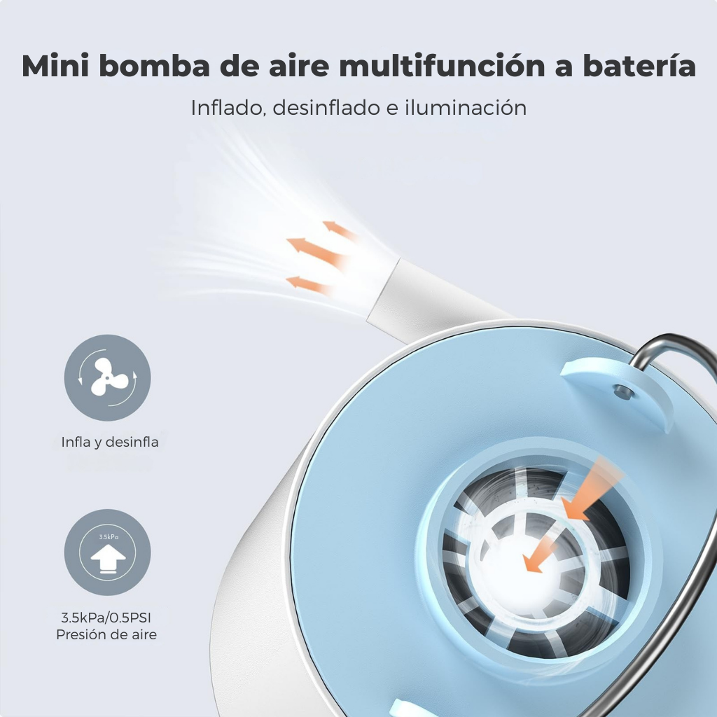 Mini bomba eléctrica a batería para inflables